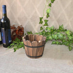 Vaso da fiori in legno carbonizzato succulente per verdure da balcone Decorazione per la casa con piccolo secchiello in legno retrò, S Flat Mouth, M Flat Mouth, L Flat Mouth, S Wave Mouth, M Wave Mouth, L Wave Mouth
