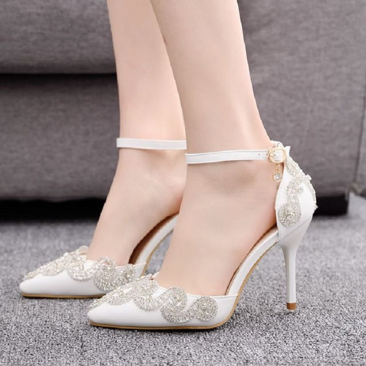 Scarpe da donna con tacco a spillo e strass, 34, 35, 36, 37, 38, 39, 40, 41, 42