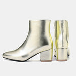 Stivali da donna bassi a punta con tacco quadrato glitter autunno inverno, 32, 33, 34, 35, 36, 37, 38, 39
