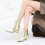 Stivali da donna bassi a punta con tacco quadrato glitter autunno inverno, 32, 33, 34, 35, 36, 37, 38, 39