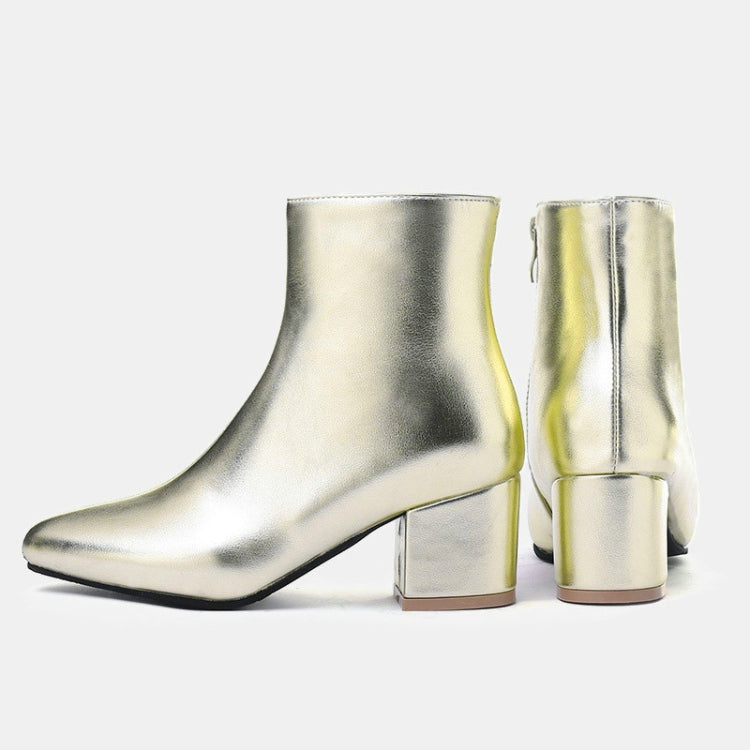Stivali da donna bassi a punta con tacco quadrato glitter autunno inverno, 40, 41, 42, 43, 44, 45
