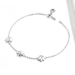 Bracciale in argento sterling placcato platino S925 Simpatico braccialetto con margherita, Daisy