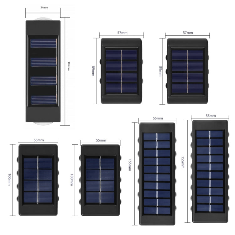 Lampada da parete solare Faretti a doppia testa impermeabili su e giù per esterni, 2LED NiMH, 4LED NiMH, 6LED NiMH, 8LED NiMH, 10LED NiMH, 12LED Lithium, 16LED Lithium