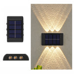 Lampada da parete solare Faretti a doppia testa impermeabili su e giù per esterni, 2LED NiMH, 4LED NiMH, 6LED NiMH, 8LED NiMH, 10LED NiMH, 12LED Lithium, 16LED Lithium