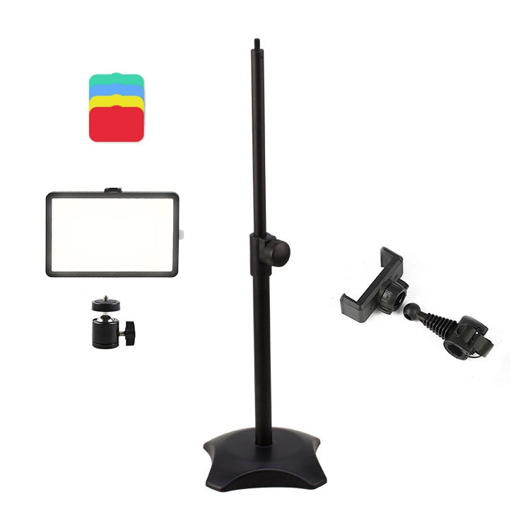 Luce di riempimento live a pannello piatto per fotografia a temperatura a tre colori da 6 pollici 3200-5500K, Specifiche:, Only Light, Small Tripod, 30cm Bracket, 42CM Bracket, 0.5m Bracket, 0.5m Bracket +Bluetooth RC, 2.1m Bracket