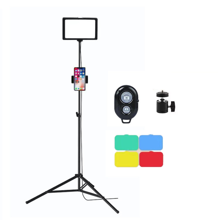 Luce di riempimento live a pannello piatto per fotografia a temperatura a tre colori da 6 pollici 3200-5500K, Specifiche:, Only Light, Small Tripod, 30cm Bracket, 42CM Bracket, 0.5m Bracket, 0.5m Bracket +Bluetooth RC, 2.1m Bracket