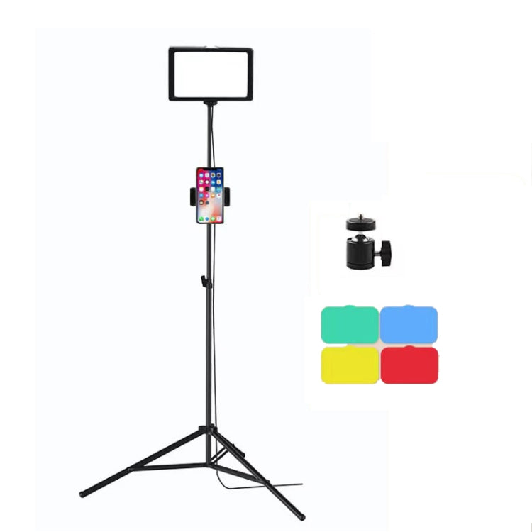 Luce di riempimento live a pannello piatto per fotografia a temperatura a tre colori da 6 pollici 3200-5500K, Specifiche:, Only Light, Small Tripod, 30cm Bracket, 42CM Bracket, 0.5m Bracket, 0.5m Bracket +Bluetooth RC, 2.1m Bracket