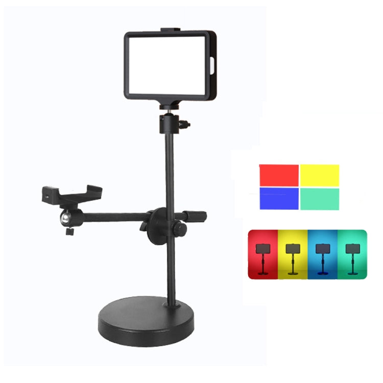 Luce di riempimento live a pannello piatto per fotografia a temperatura a tre colori da 6 pollici 3200-5500K, Specifiche:, Only Light, Small Tripod, 30cm Bracket, 42CM Bracket, 0.5m Bracket, 0.5m Bracket +Bluetooth RC, 2.1m Bracket