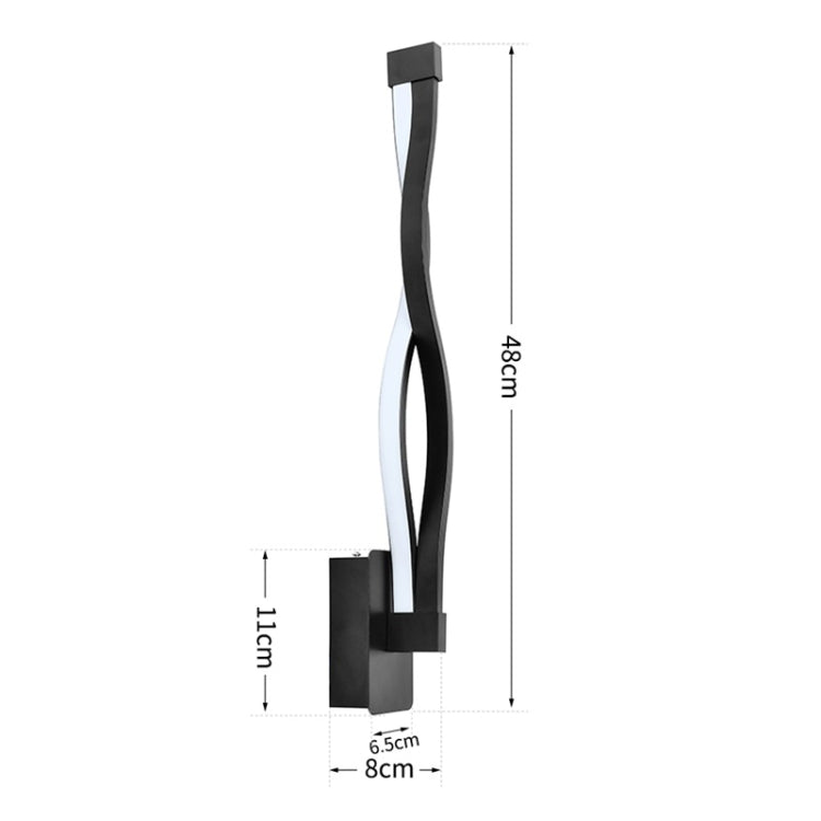 Lampada da parete semplice da comodino per camera da letto a LED, White, Black