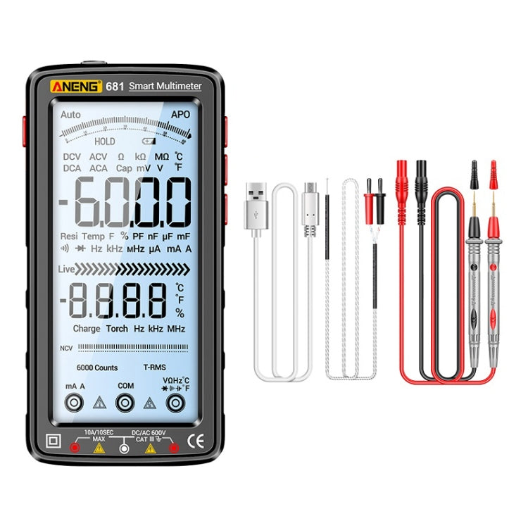 Multimetro digitale LCD ANENG 681 ricaricabile