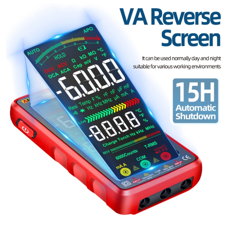 ANENG 682 Smart VA Reverse Display Multimetro ricaricabile con gamma automatica, 682 Black, 682 Red