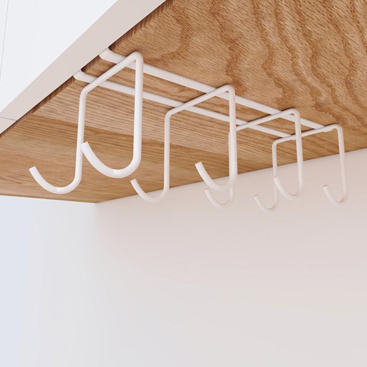 Portabicchieri divisorio sospeso senza chiodi Portaoggetti creativo per forniture da cucina, 8 Hooks, 6 Hooks