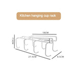 Portabicchieri divisorio sospeso senza chiodi Portaoggetti creativo per forniture da cucina, 8 Hooks, 6 Hooks