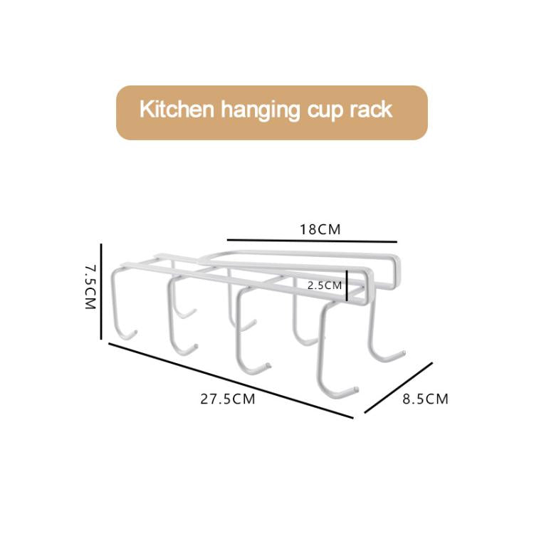 Portabicchieri divisorio sospeso senza chiodi Portaoggetti creativo per forniture da cucina, 8 Hooks, 6 Hooks