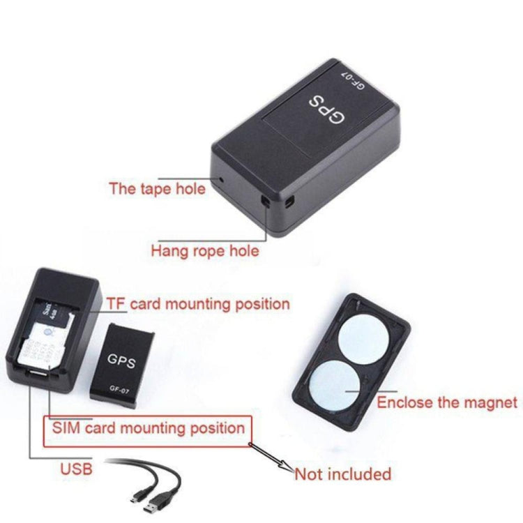 Localizzatore GF07 Mini GPS Tracking Forte posizionamento magnetico Adsorbimento Dispositivo anti-smarrimento Controllo vocale registrabile, GF07