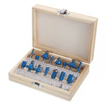 Set di frese per la lavorazione del legno Testa della macchina per rifilatura Fresatrice per legno elettrica Taglierina per macchina per incisione, Red 1/4 Handle 12PCS, Blue 1/4 Handle 12PCS, Red 1/2 Handle 12PCS, Blue 1/2 Handle 12PCS                ...