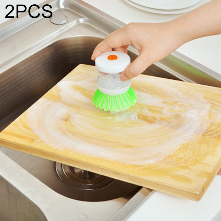 Spazzola per piatti da cucina, 2 pezzi, con dispenser per sapone liquido, Utensils Pot Dish Brush