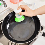 Spazzola per piatti da cucina, 2 pezzi, con dispenser per sapone liquido, Utensils Pot Dish Brush