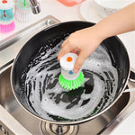 Spazzola per piatti da cucina, 2 pezzi, con dispenser per sapone liquido, Utensils Pot Dish Brush