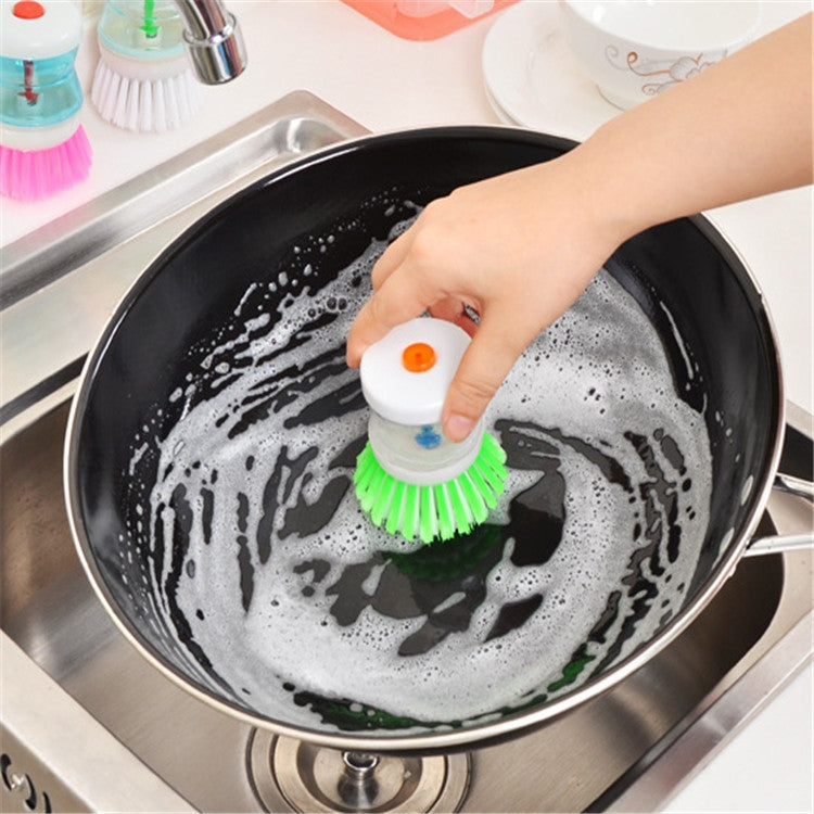 Spazzola per piatti da cucina, 2 pezzi, con dispenser per sapone liquido, Utensils Pot Dish Brush