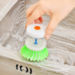 Spazzola per piatti da cucina, 2 pezzi, con dispenser per sapone liquido, Utensils Pot Dish Brush