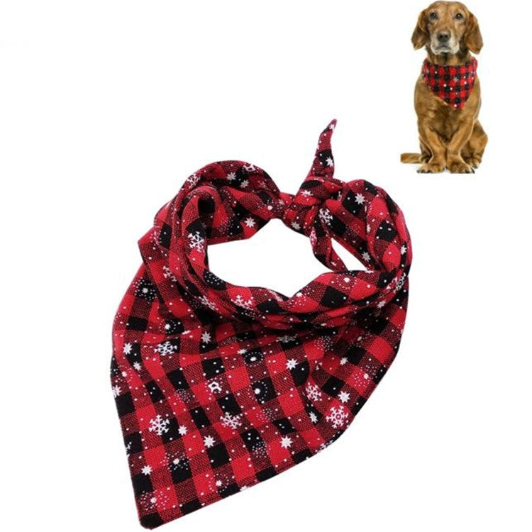 Asciugamano triangolare per animali domestici da 2 pezzi. Asciugamano per saliva per cani con fiocco di neve natalizio, S, L