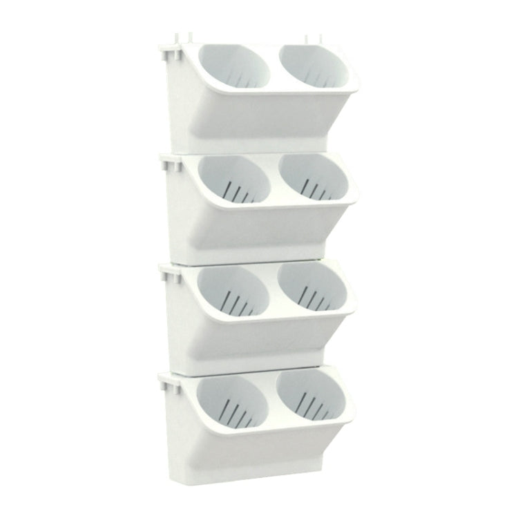 Vaso da parete in resina 24x14x57 cm verde bianco