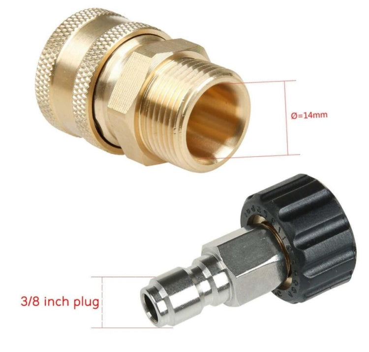 Accessori per idropulitrici Collegamento rapido per tubo dell'acqua per autolavaggio, 14-3/8 Male + 14-3/8 Female, 14-3/8 Male + 15-3/8 Female, 15-3/8 Male + 15-3/8 Female, 15-3/8 Male + 14-3/8 Female