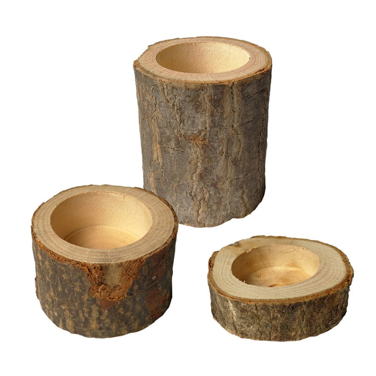 3 pezzi mini tronco naturale rotondo casa ufficio decorazione del giardino vaso di piante grasse portacandele piccolo bonsai decorazione della casa, S, M, L