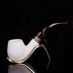 Pipa in resina di schiuma di mare, filtro rimovibile e lavabile, set completo di accessori per fumare la pipa, Meerschaum Resin Pipe