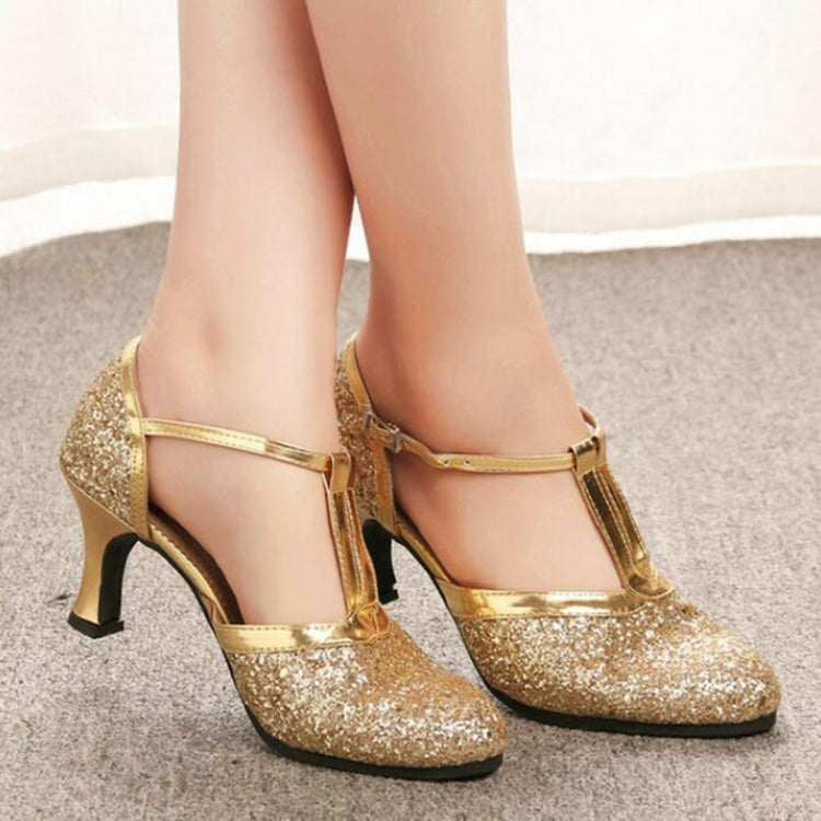 Scarpe da donna Tacchi latini con tacco morbido con paillettes, 34, 35, 36, 37, 38, 39, 40