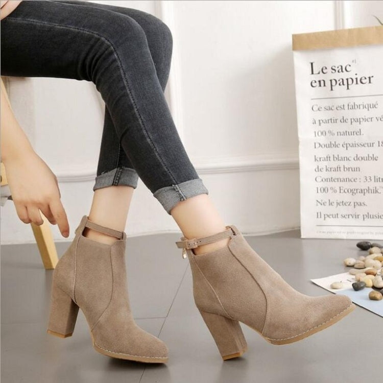 Scarpe da donna Stivali in pelle scamosciata Tacchi alti a punta, 35, 36, 37, 38, 39