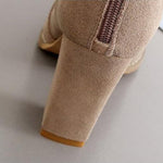 Scarpe da donna Stivali in pelle scamosciata Tacchi alti a punta, 35, 36, 37, 38, 39