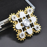 Nove giocattoli di decompressione Fidget Spinner EDC con collegamento a ingranaggi in rame puro, Nine Gear(Black), Nine Gear(Silver)