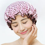 Cappello da bagno spesso impermeabile Copricapo per doccia a doppio strato Forniture per donna Cuffie da doccia, Dimensioni: 28 cm
