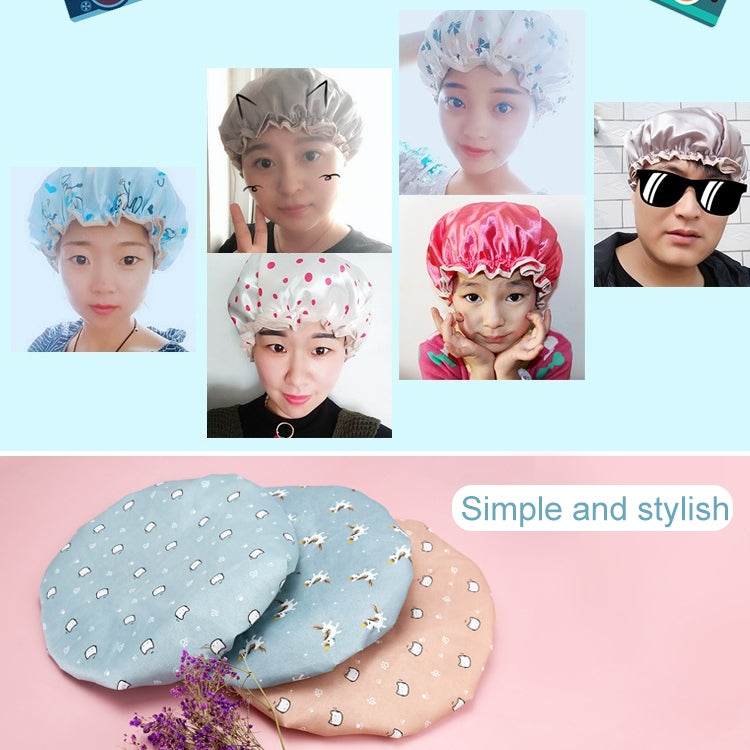 Cappello da bagno spesso impermeabile Copricapo per doccia a doppio strato Forniture per donna Cuffie da doccia, Dimensioni: 28 cm