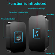 CACAZI A86 Campanello con telecomando per musica elettronica One For One Campanello wireless AC, US Plug, UK Plug, EU Plug