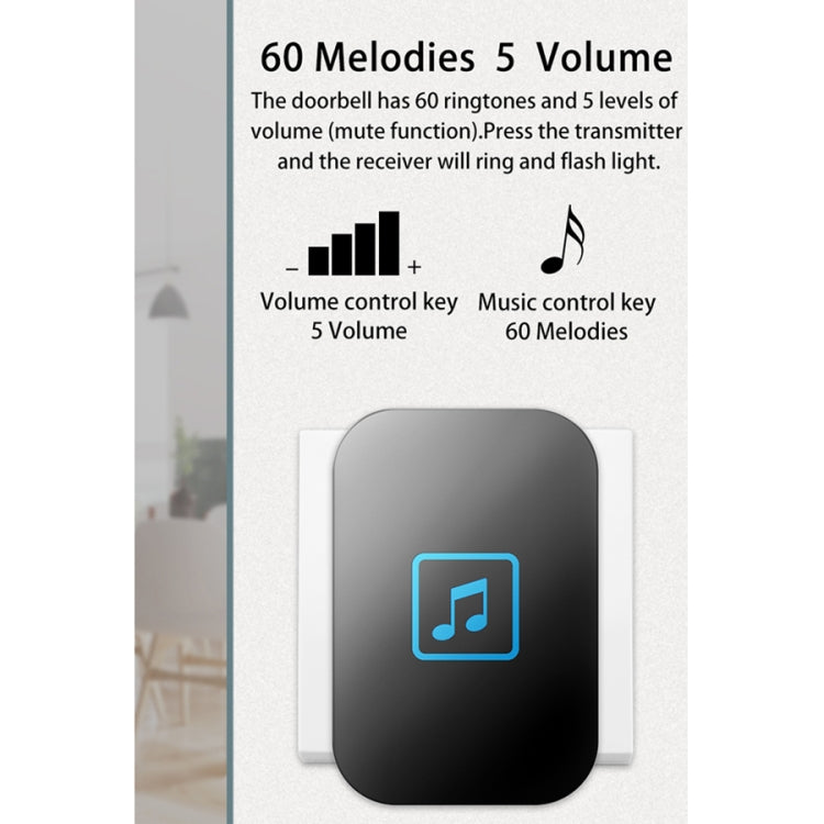 Campanello wireless CACAZI A86 con telecomando e musica