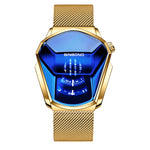 BINBOND Locomotive Concept Watch Orologio da uomo con tecnologia Live Black, Gold Net Belt Full Gold Blue Face, Gold Net Belt Full Gold Gold Face, Black Net Belt Black Steel Blue Face, Black Net Belt Black Steel White Face                              ...