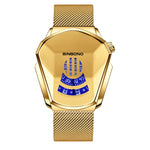 BINBOND Locomotive Concept Watch Orologio da uomo con tecnologia Live Black, Gold Net Belt Full Gold Blue Face, Gold Net Belt Full Gold Gold Face, Black Net Belt Black Steel Blue Face, Black Net Belt Black Steel White Face                              ...