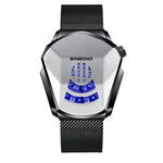 BINBOND Locomotive Concept Watch Orologio da uomo con tecnologia Live Black, Gold Net Belt Full Gold Blue Face, Gold Net Belt Full Gold Gold Face, Black Net Belt Black Steel Blue Face, Black Net Belt Black Steel White Face                              ...