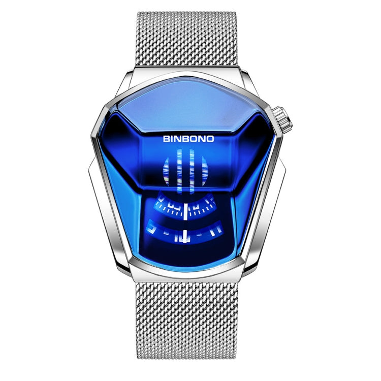 BINBOND Locomotive Concept Watch Orologio da uomo con tecnologia Live Black, Gold Net Belt Full Gold Blue Face, Gold Net Belt Full Gold Gold Face, Black Net Belt Black Steel Blue Face, Black Net Belt Black Steel White Face                              ...