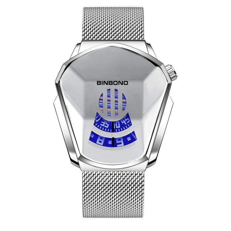 BINBOND Locomotive Concept Watch Orologio da uomo con tecnologia Live Black, Gold Net Belt Full Gold Blue Face, Gold Net Belt Full Gold Gold Face, Black Net Belt Black Steel Blue Face, Black Net Belt Black Steel White Face                              ...