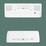 Sveglia da comodino con orologio LED a doppio scopo con batteria plug-in,, Rectangular Black Surface White Light