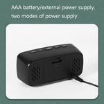 Sveglia da comodino con orologio LED a doppio scopo con batteria plug-in,, Rectangular Black Surface White Light