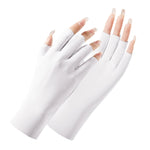 2 paia di guanti da donna per protezione solare, guanti in seta di ghiaccio con mezze dita, stile:, Cent Finger, Linked Finger
