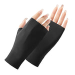 2 paia di guanti da donna per protezione solare, guanti in seta di ghiaccio con mezze dita, stile:, Cent Finger, Linked Finger