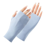2 paia di guanti da donna per protezione solare, guanti in seta di ghiaccio con mezze dita, stile:, Cent Finger, Linked Finger