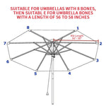 Copertura per ombrellone da giardino rotonda in tessuto sostitutivo per ombrellone in poliestere, Diameter 2.7m 8 Ribs, Diameter 3m 8 Ribs