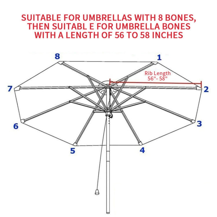 Copertura per ombrellone da giardino rotonda in tessuto sostitutivo per ombrellone in poliestere, Diameter 2.7m 8 Ribs, Diameter 3m 8 Ribs